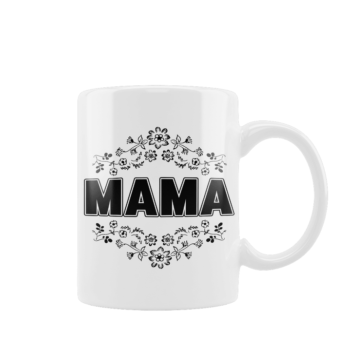 Kubek z Napisem "Mama - Kwiaty" - Mejkmi - Personalizowane Prezenty Dla Twoich Bliskich!