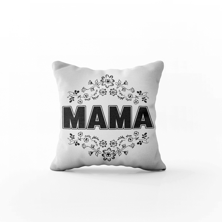 Poduszka z Napisem "Mama - Kwiaty" - Mejkmi - Personalizowane Prezenty Dla Twoich Bliskich!