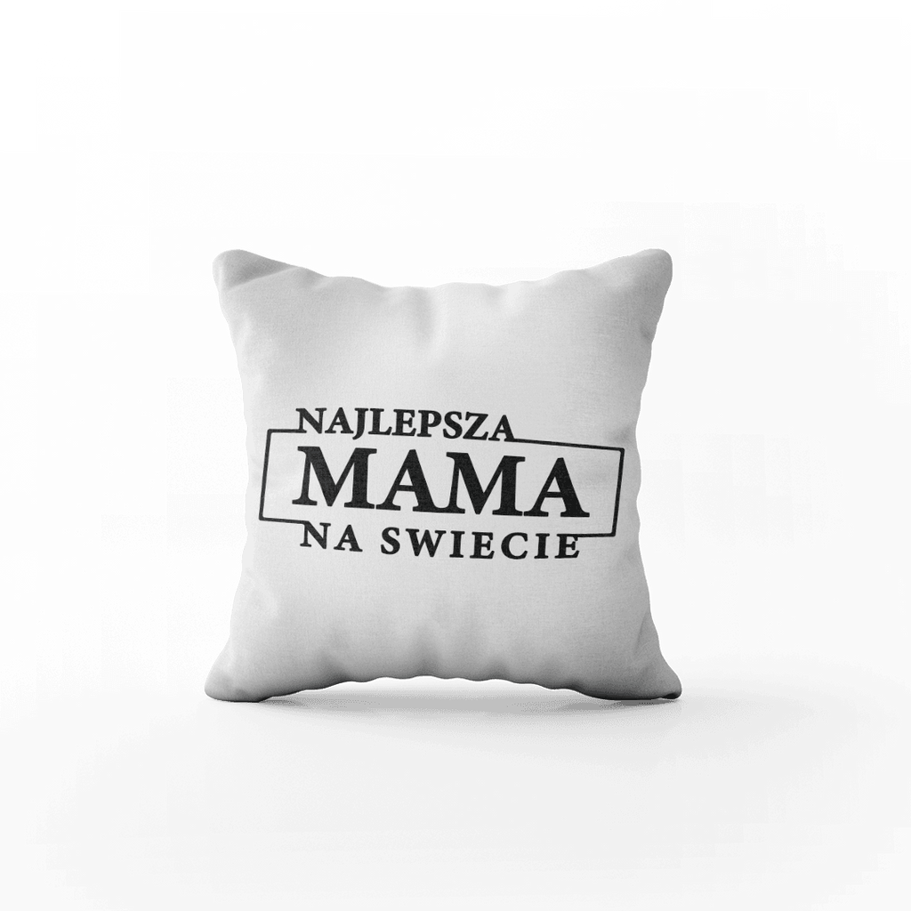 Kissen mit der Aufschrift "Best Mom in the World". - Mejkmi - Personalisierte Geschenke für Ihre Liebsten!