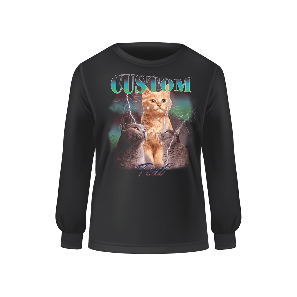 Personalisiertes Sweatshirt - Bootleg mit Text und Foto deiner Katze -. Mejkmi - Personalisierte Geschenke für Ihre Liebsten!