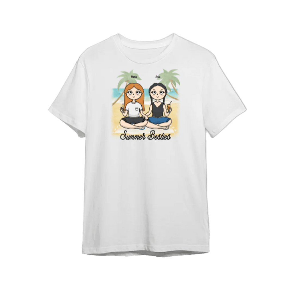 Koszulka personalizowana - Summer Besties - dla przyjaciółek - Mejkmi - Personalizowane Prezenty Dla Twoich Bliskich!
