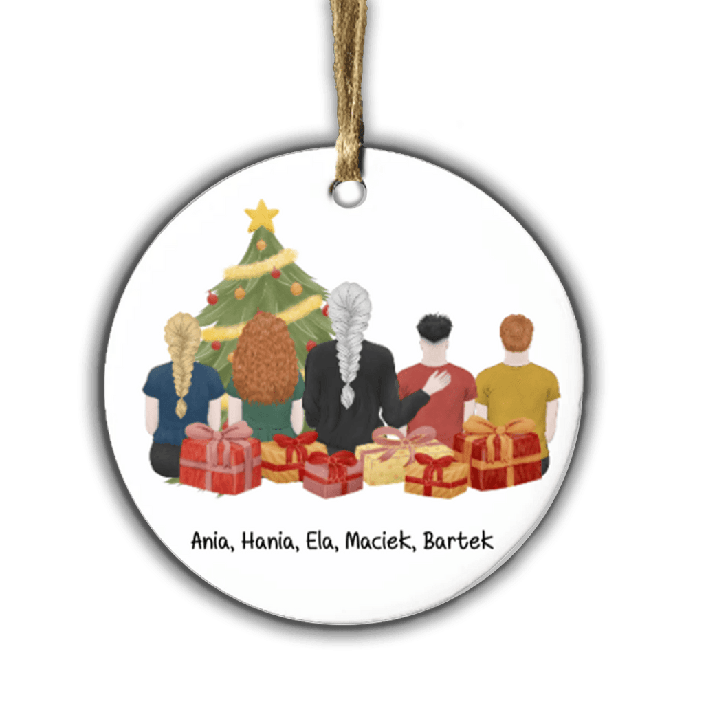 Personalizowana Bombka Świąteczna - Twoja Rodzina (do 5 osób) - Mejkmi - Personalizowane Prezenty Dla Twoich Bliskich!