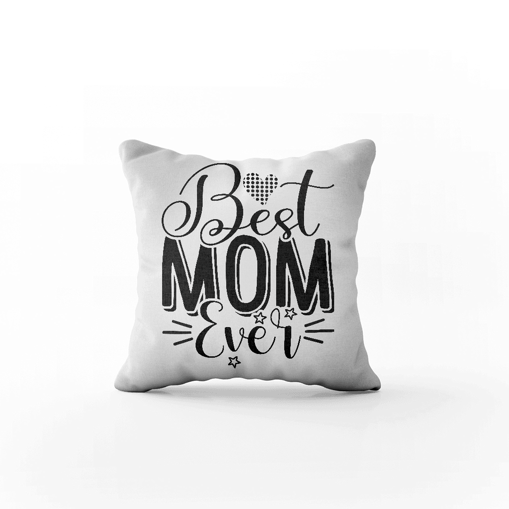 Poduszka z napisem "Best Mom Ever" na prezent z okazji Dnia Matki - Mejkmi - Personalizowane Prezenty Dla Twoich Bliskich!