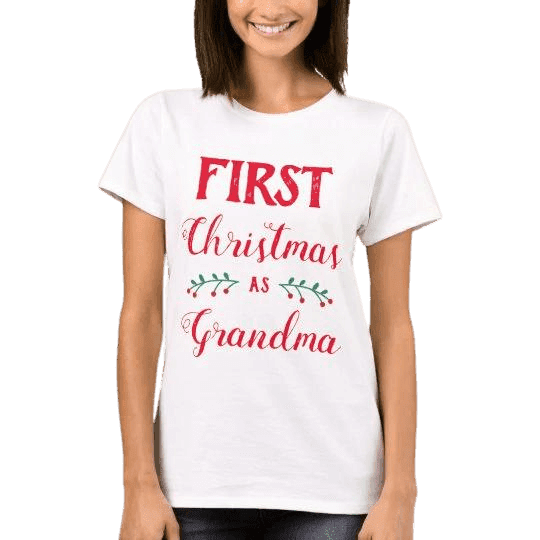 T-Shirt für die Mutter oder Großmutter "Erstes Weihnachten als Oma" - Mejkmi - Personalisierte Geschenke für Ihre Liebsten!