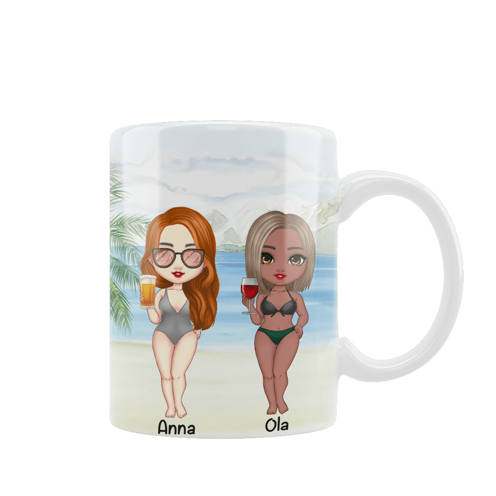 Personalisierte Tasse für einen Freund - Beach Girl -. Mejkmi - Personalisierte Geschenke für Ihre Liebsten!
